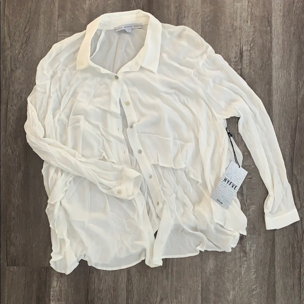 BRAND NEW! Flowy White Button Down Blouse